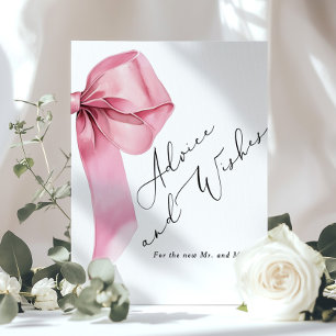 Rat und Wünsche Pink Bow Schrift Bridal Shower Poster