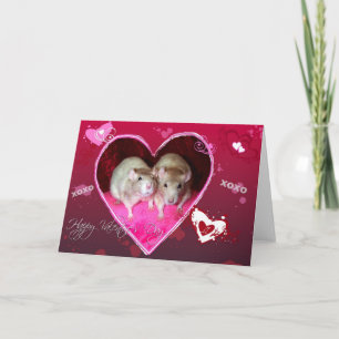 Rat Valentine Card rot Feiertagskarte