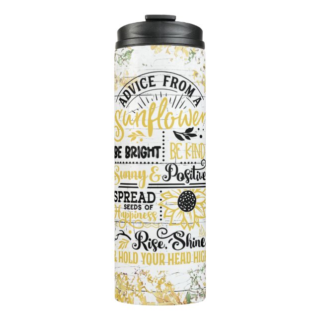 Rat von einer Sonnenblume Thermosbecher (Vorderseite)