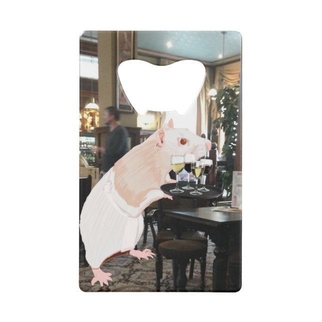 Rat Waiter surreal Geldbeutel Flaschenöffner (Vorderseite)