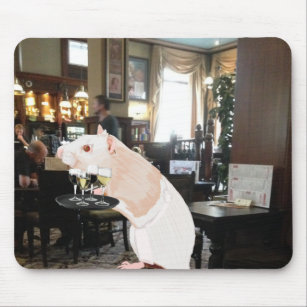 Rat Waiter Surreal Mousepad