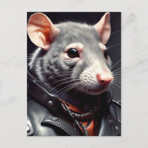 Rat Wear Leather Jacket Postkarte