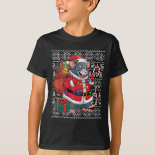 Rat Xmas Sweater Style Ugly Santa Rat Weihnachten T-Shirt