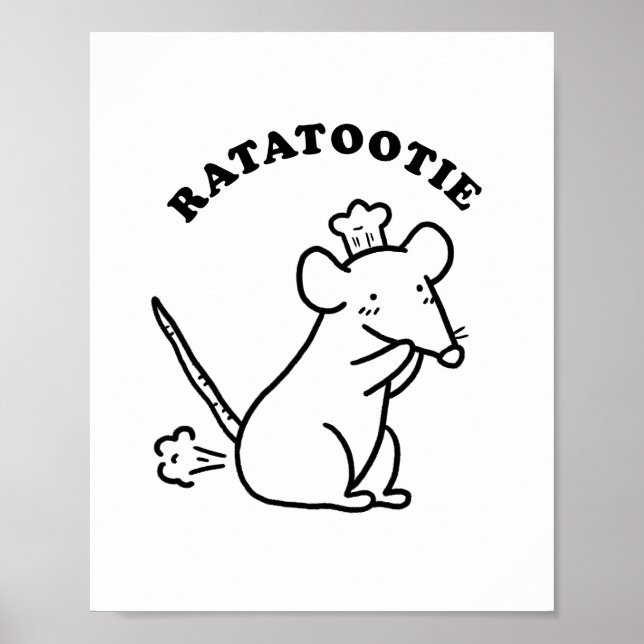 Rata-tootie Niedlich Funny Animal Pun Poster (Vorne)