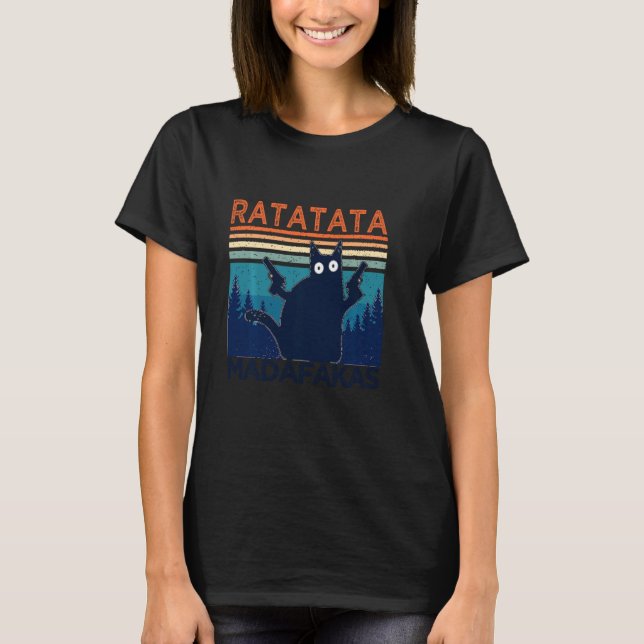 Ratatata Madafakas Pew Pew Cat Toy Gun T-Shirt (Vorderseite)