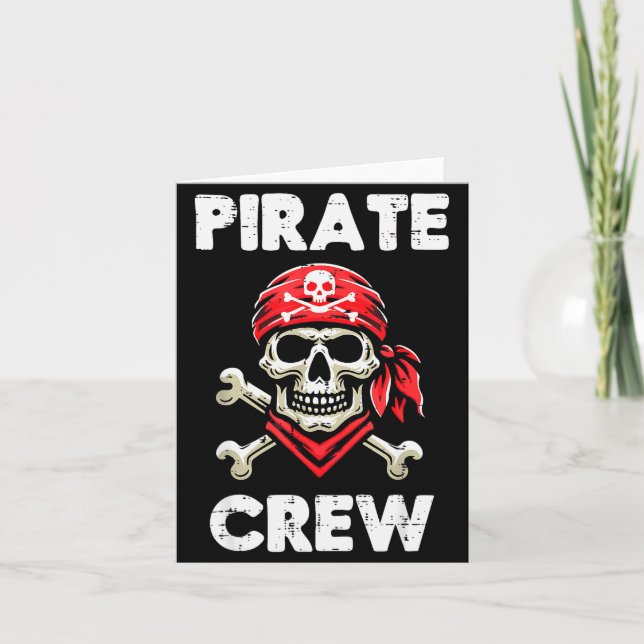 Rate Crew Skull Crossbones Funny Matching Men Wome Karte (Vorderseite)