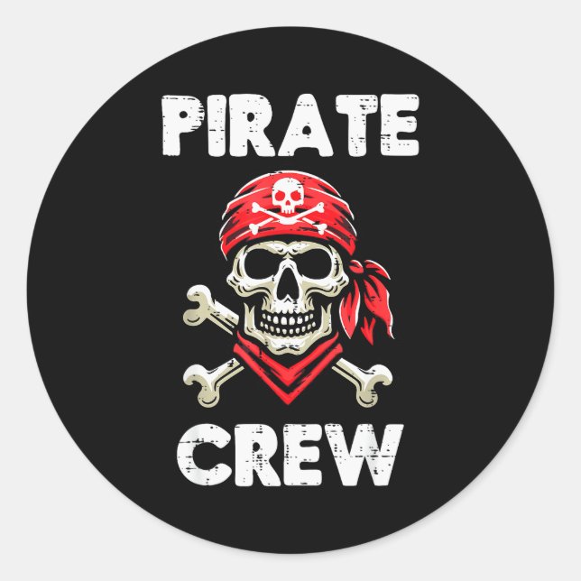 Rate Crew Skull Crossbones Funny Matching Men Wome Runder Aufkleber (Vorderseite)