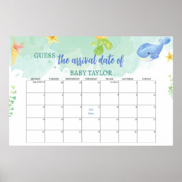 Rate den Fälligkeitsdatum unter der Sea Baby Showe Poster