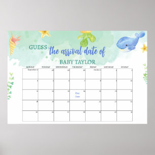 Rate den Fälligkeitsdatum unter der Sea Baby Showe Poster