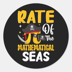 Rate des mathematischen Meeres - Pi-Symbol Mathema Runder Aufkleber