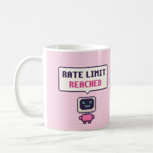 Rate Limit erreicht Lustiger AI Pixel Becher Kaffeetasse