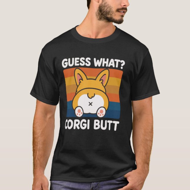 Rate mal Corgi Hintern T-Shirt (Vorderseite)