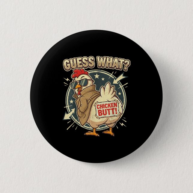 Rate mal Hühnerhintern  Button (Vorderseite)