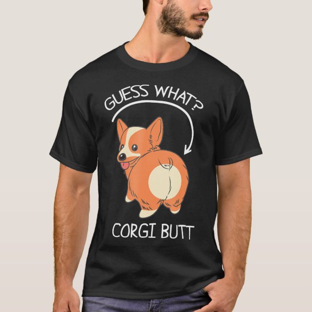 Rate mal, was Corgi Hintern T-Shirt (Vorderseite)