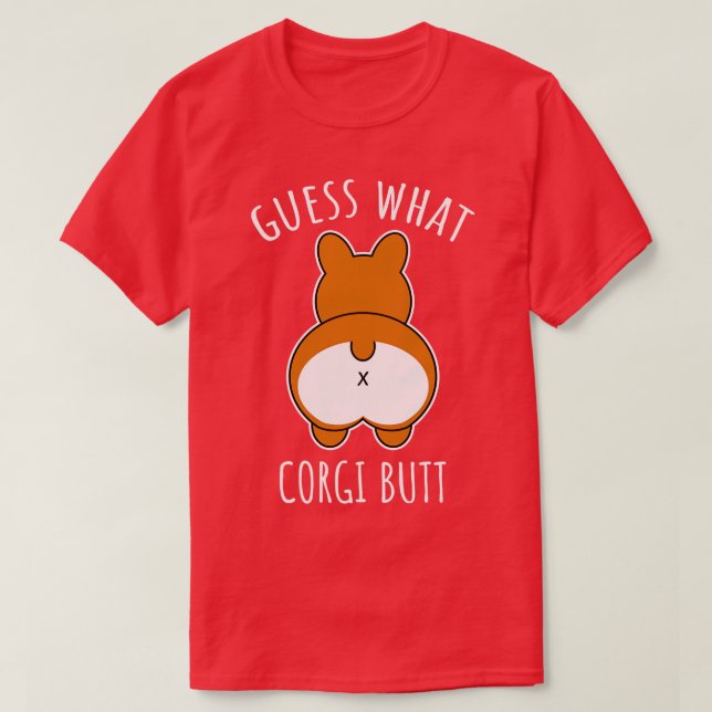 Rate mal, was Corgi Hintern T-Shirt (Design vorne)