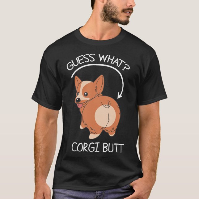 Rate mal, was Corgi Hintern T-Shirt (Vorderseite)