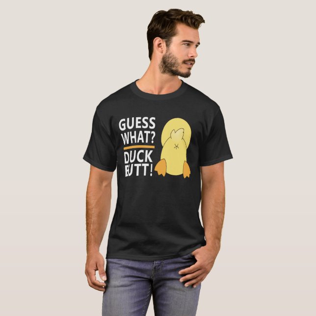 Rate mal was? Duck Hintern Funny Unisex T-Shirt (Vorne ganz)