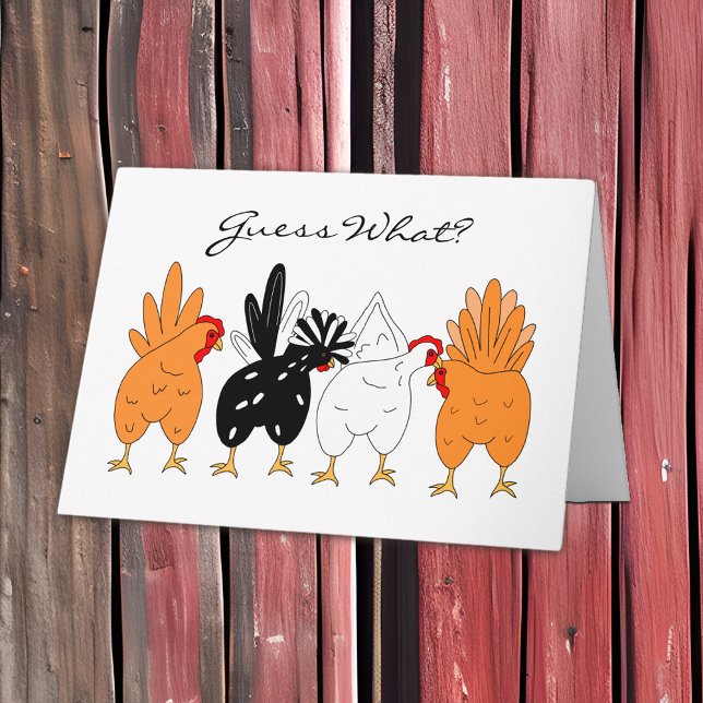 Rate mal was? Hühner Hintern Funny Spaß Karte (Von Creator hochgeladen)