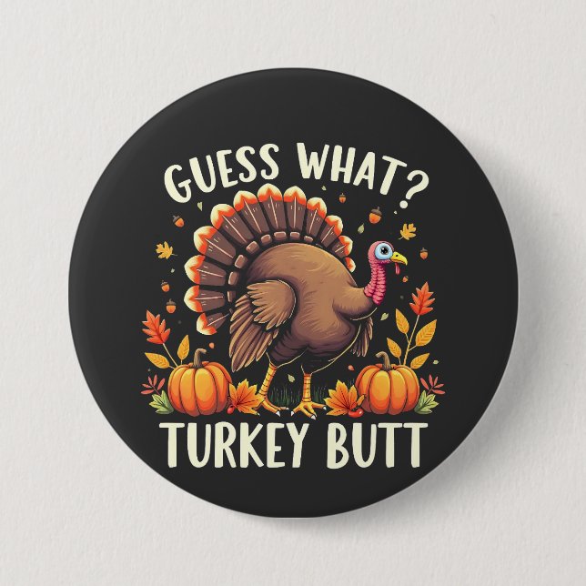 Rate mal was? Türkei Hintern Erntedank Funny Button (Vorderseite)