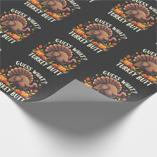 Rate mal was? Türkei Hintern Erntedank Funny Geschenkpapier (Ecke)