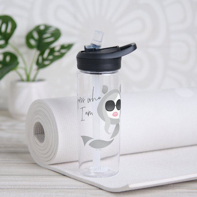 Rate mal, wer ich bin - der weiße Lotus Trinkflasche (Yoga)