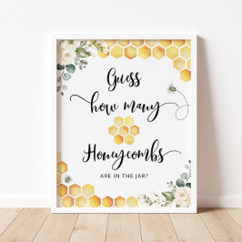 Rate mal, wie viele Honigwaben im Glas sind Poster