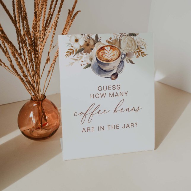 Rate mal, wie viele Kaffeebohnen Brautparty Game Sockelschild (Von Creator hochgeladen)