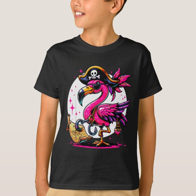 Rate Nk Flamingo Halloween Party - Jolly Roger  T-Shirt (Vorderseite)