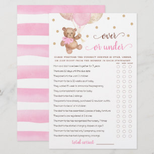 Rate-Über-oder-Unter-Spiel Baby Shower Teddybär