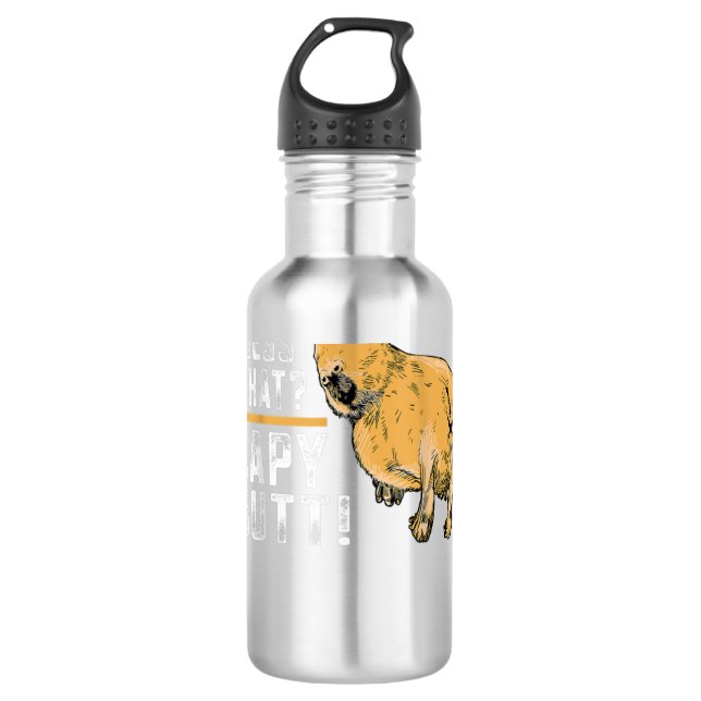 Rate was Capy Hintern Capybara Funny Capibara Edelstahlflasche (Vorderseite)