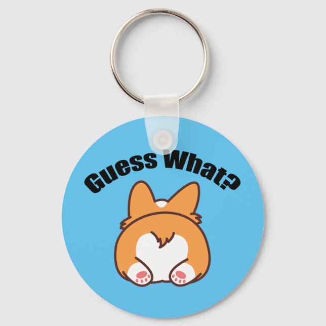 Rate was Corgi Hintern Spaß Schlüsselanhänger (Vorderseite)