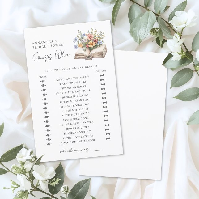 Rate-wer-Buch-Brautparty-Spiel (Guess Who Book Bridal Shower Game)