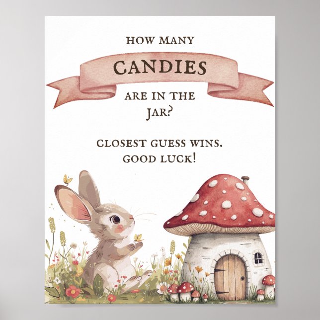 Rate, wie viele Candies Bunny Baby Shower Poster (Vorne)