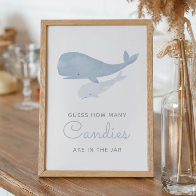 Rate, wie viele Candies Whale Baby Dusche Zeichen Poster (Von Creator hochgeladen)