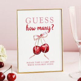 Rate, wie viele Cherry Baby Shower Game Poster