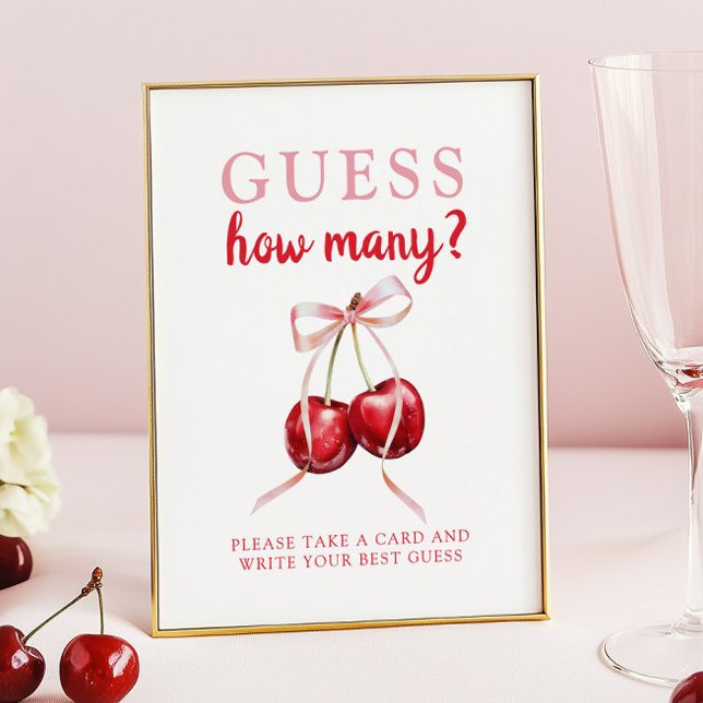 Rate, wie viele Cherry Baby Shower Game Poster (Von Creator hochgeladen)