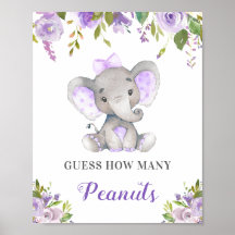 Rate, wie viele Erdnüsse Elephant Baby Shower Game