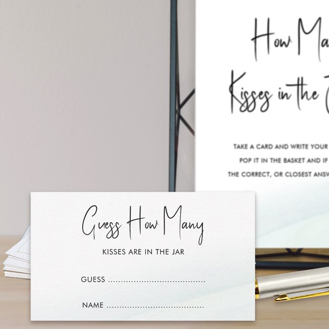 Rate, wie viele Green Wash Brautparty Game Card Hinweiskarte (Bridal shower answer cards for Guess How Many game. Matching poster available printed or download)