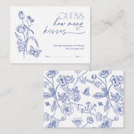 Rate Wie viele Kisses Blue Brautparty Game Begleitkarte