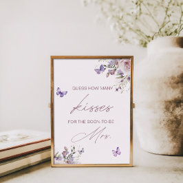 Rate, wie viele Kisses Brautparty Butterfly Poster