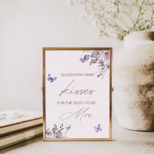 Rate, wie viele Kisses Brautparty Butterfly Poster