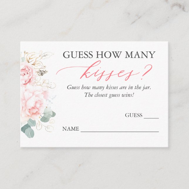 Rate, wie viele Kisses Game Cards Begleitkarte (Vorderseite)