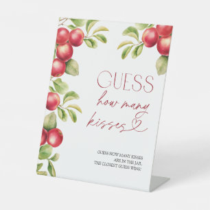 Rate, wie viele Kisses Modernes Apple Brautparty Sockelschild