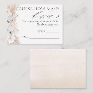 Rate, wie viele Kisses Pampas Grass Game Cards Begleitkarte