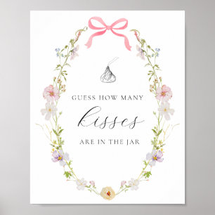 Rate wie viele Kisses Shower Game Wildblume Bow Poster