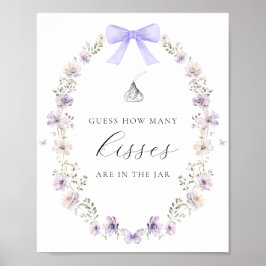 Rate wie viele Kisses Shower Game Wildblume Bow Poster
