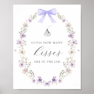 Rate wie viele Kisses Shower Game Wildblume Bow Poster