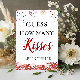 Rate, wie viele Kisses valentine Brautparty Sign Sockelschild