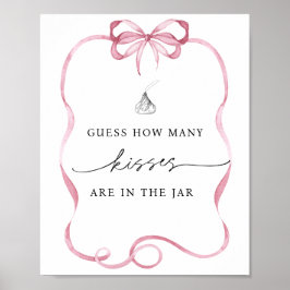 Rate, wie viele Küsse im Jar Pink Bow sind Poster