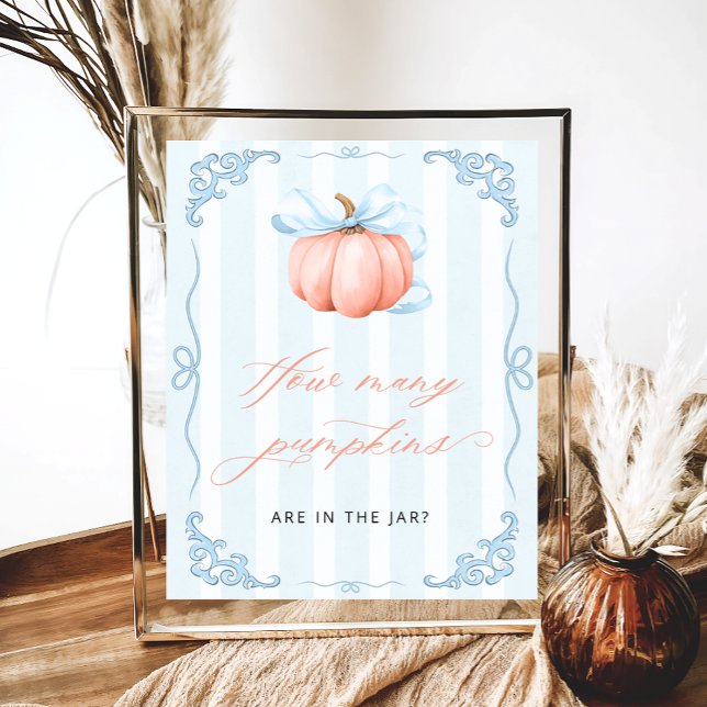 Rate Wie viele Pumpkins Blue Bow Poster (Von Creator hochgeladen)